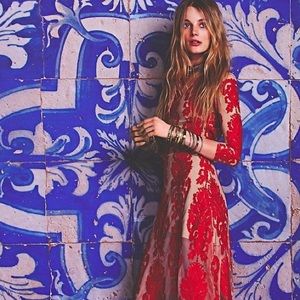 For Love & Lemons Embroidered Red Maxi Dress